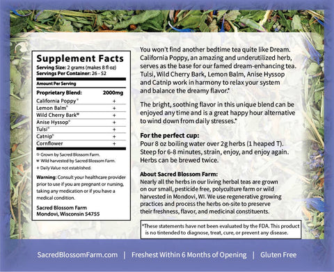 Dream Herbal Tea, 1.9 oz - Sacred Blossom Farm
