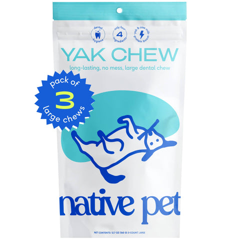 Yak Dental Chews , Himalayan Cheese Dog Treats: 5.3oz, Small - Native Pet