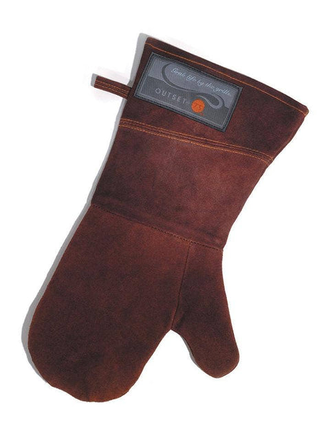 Outset Brown Leather Grill Mitt, 8.5” x 15” - Fox Run Brands