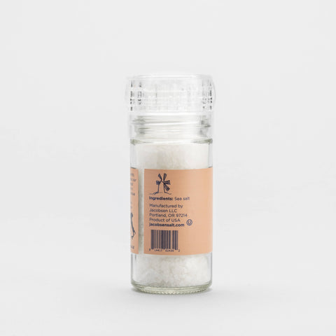 Pure Italian Coarse Sea Salt Grinder, Glass Grinder, 3 oz - Jacobsen Salt Co.