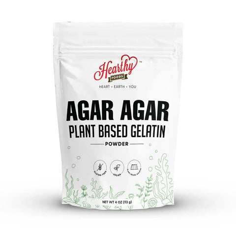 Agar Agar Powder, 4oz, Vegan Gelatin Substitute - Hearthy Foods