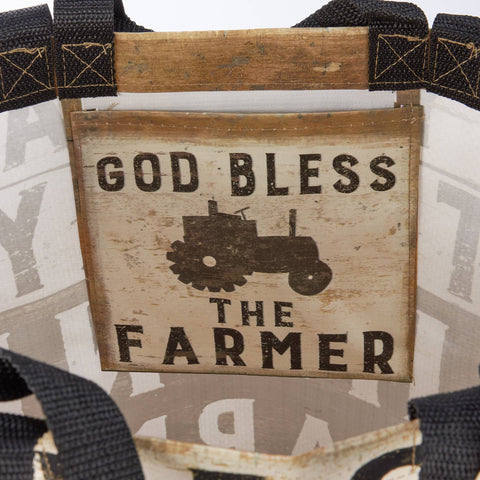 Support Your Local Farmers Market Tote, 15.5"x15.3"x5.8" - Primitives by Kathy