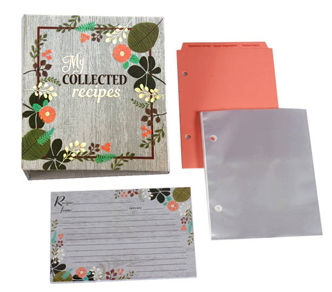 Vintage Flowers Fabric-covered Recipe Card Cookbook - Meadowsweet Kitchens