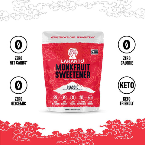 Classic Monk Fruit Sweetener w Erythritol, 8.29 oz - Lakanto