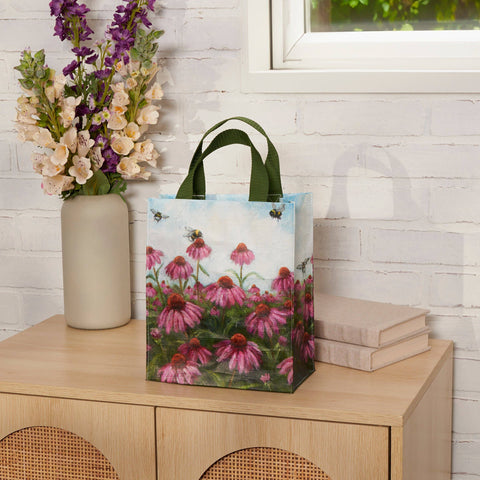Pink Coneflower Daily Tote, 8.8"x10.3"x4.8" - Primitives by Kathy