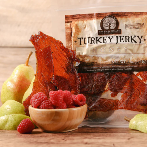 Honey Turkey Jerky- All-Natural, Mild, 4oz - Mahogany Smoked Meats