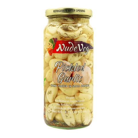 Spicy Pickled Garlic, 16 oz Handcrafted - Ayurveg