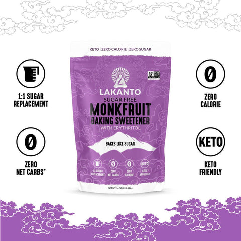 Baking Monk Fruit Sweetener with Erythritol, 1 lb - Lakanto