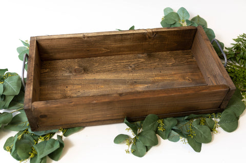Medium Wood Tray: Walnut Colored Tray - Forever Green Art