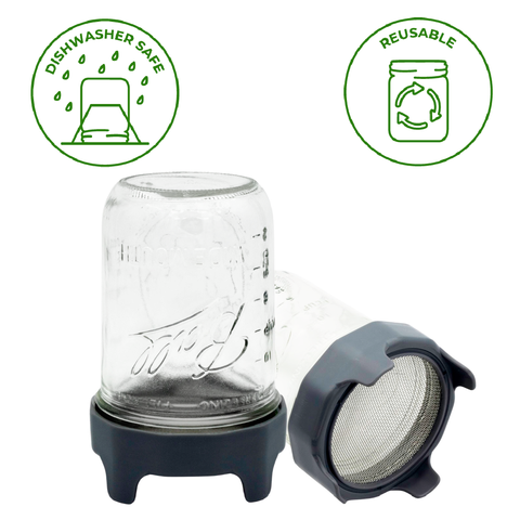 Rust Proof Sprouting Lid with Built-In Stand for Wide Mouth - Mason Jar Lifestyle