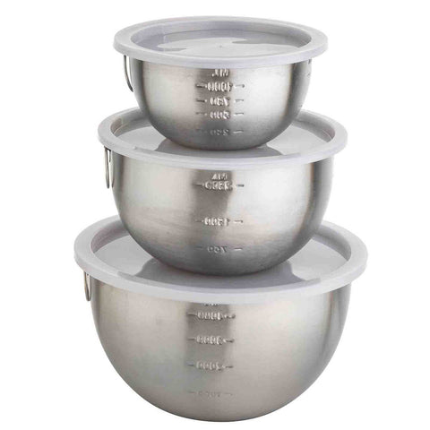 Mixing Bowls with Lids, Set of 3 - TableCraft