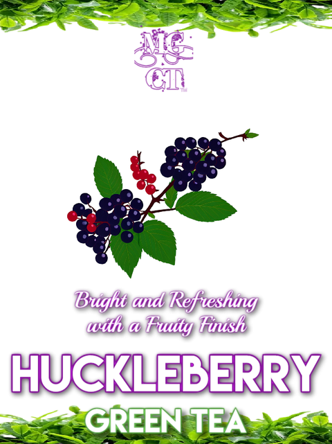 Huckleberry Flavored Green Tea, 3.5 oz, Loose Leaf - Morning Glory Coffee