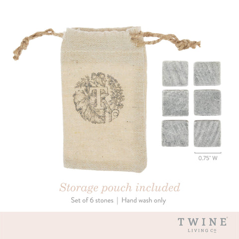 Glacier Rock Cooling Stones, Set of 6, Soapstone - Twine