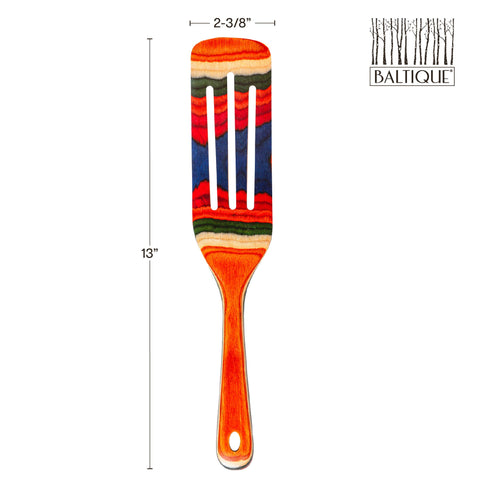 Baltique® Marrakesh Colorful Wooden Slotted Spurtle, 13" - Totally Bamboo