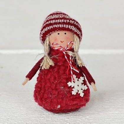 Felt Doll in Red Wool Outfit - Holiday Depot Inc.