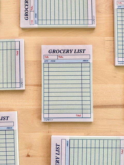 Guest Check Notepad Grocery List - Marigold Press