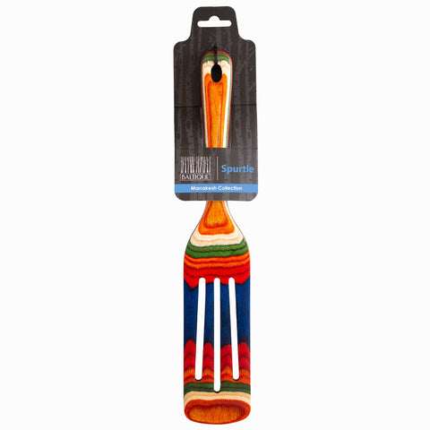 Baltique® Marrakesh Colorful Wooden Slotted Spurtle, 13" - Totally Bamboo