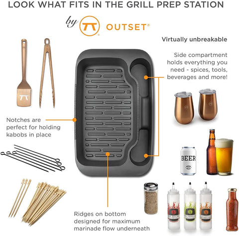 Outset Grill Prep Station and Marinade Tray, 17.7"x11"x2.8" - Fox Run Brands