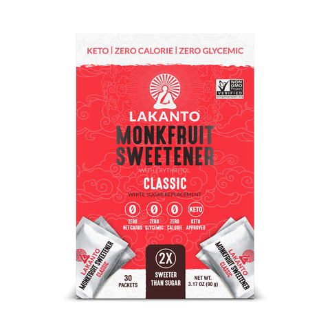 Classic Monk Fruit Sweetener Packets, 30 Count - Lakanto