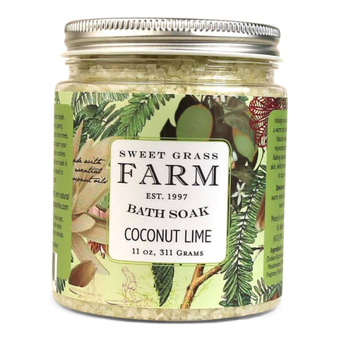 Coconut Lime Bath Soak With Wildflower Extracts - Sweet Grass Farm