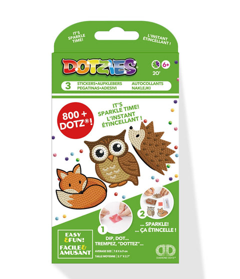 Diamond Dotz BIG DOTZ Stickers, Forest Friends, Pack of 3 - Toysmith