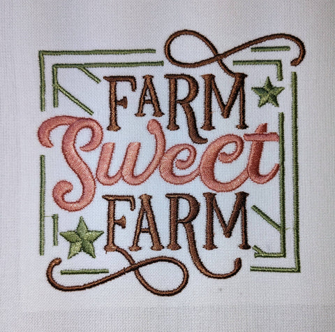 Farm Sweet Farm Tea Towel: Green - Red Mitten