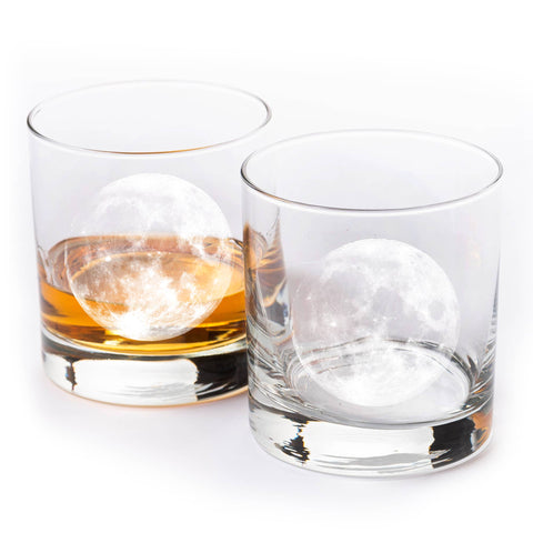 Full Moon Whiskey Glasses, 11 oz, Single - Black Lantern