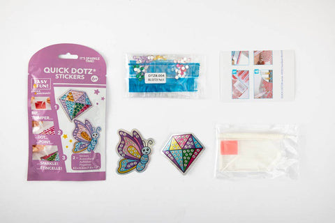 Diamond Dotz BIG DOTZ Stickers, Butterfly Sparkle, Set of 4 - Toysmith