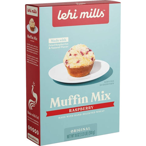 Raspberry Muffin Mix: 18 oz Box - Lehi Mills