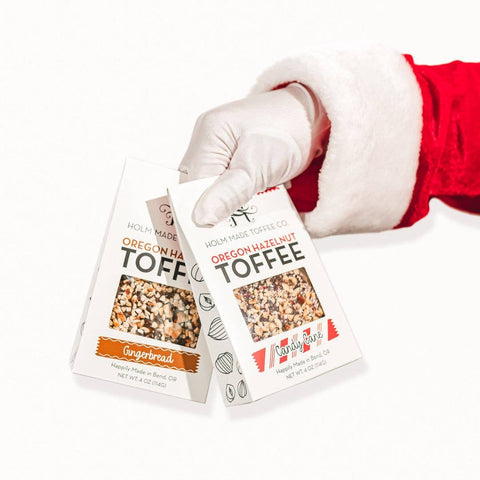 Candy Cane, Oregon Hazelnut Toffee, 4 oz - Holm Made Toffee Co.