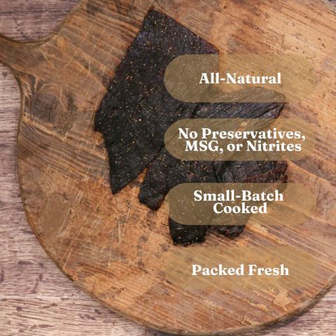 Black Peppered Elk Jerky - All-Natural, 3oz - Mahogany Smoked Meats