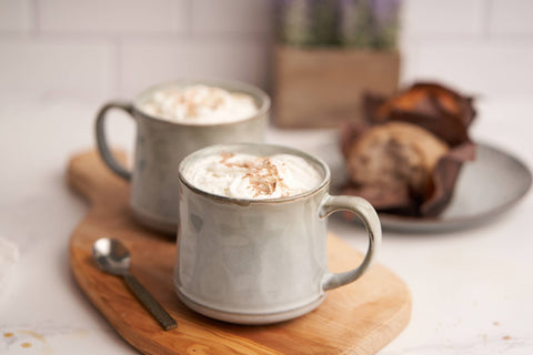 Java Coffee Mugs - Set of 2: Circled, Stoneware, 15 oz - Kook