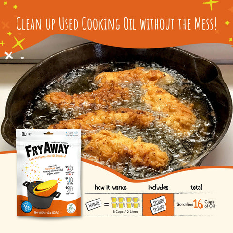 FryAway Cooking Oil Solidifier - Deep Fry, 2 Packets, 4.2 oz - FryAway