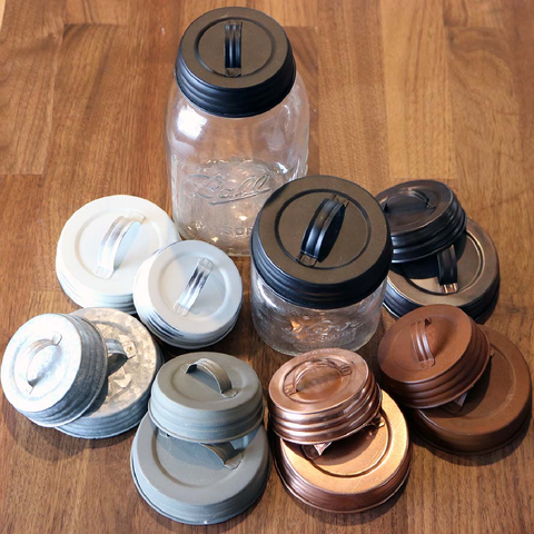 Galvanized Metal Handle Canister Lid for Mason Jars: Wide mouth - Mason Jar Lifestyle