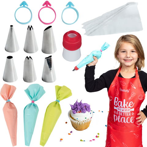 Frosting Kit for Decorating - Single Color Piping Bag Set - Baketivity Corp