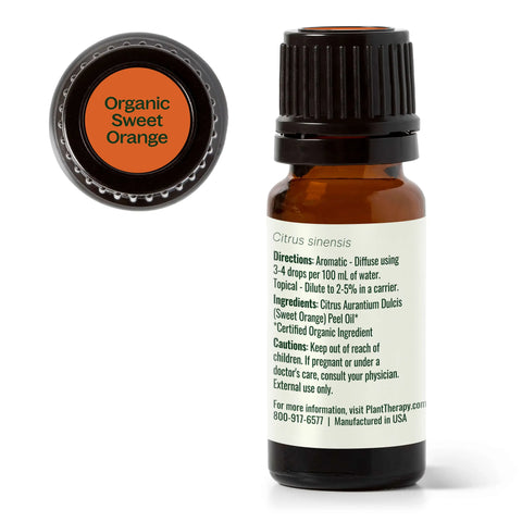 Organic Sweet Orange Essential Oil, 10 ml - Plant Therapy