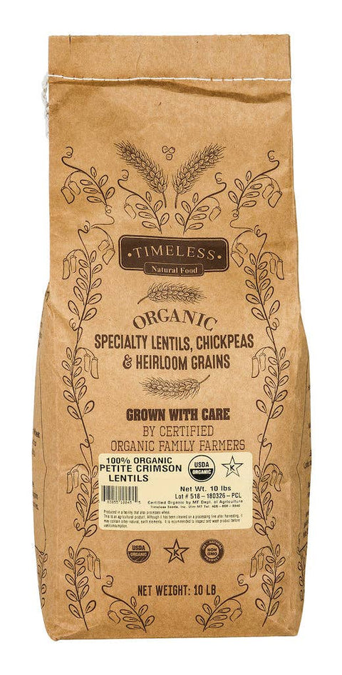 Organic Petite Crimson Lentils, $7.00/lb - Timeless