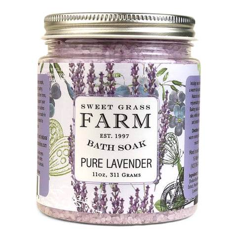 Bath Soak With Wildflower Extracts, Pure Lavender - Sweet Grass Farm