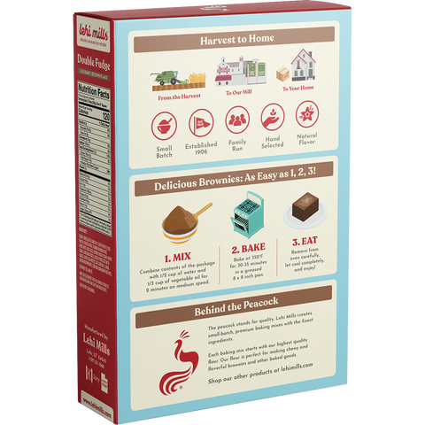 Double Fudge Brownie Mix, 18oz Box - Lehi Mills