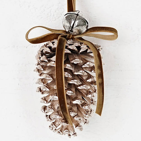 Pinecone with Bell and Ribbon - Holiday Depot Inc.