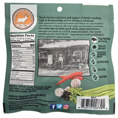 Bison Jerky, 2.1 oz - Pearson Ranch