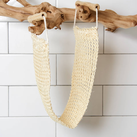 Sisal Exfoliating Body Strap with Bamboo Handle, 22" - Bamboo Switch