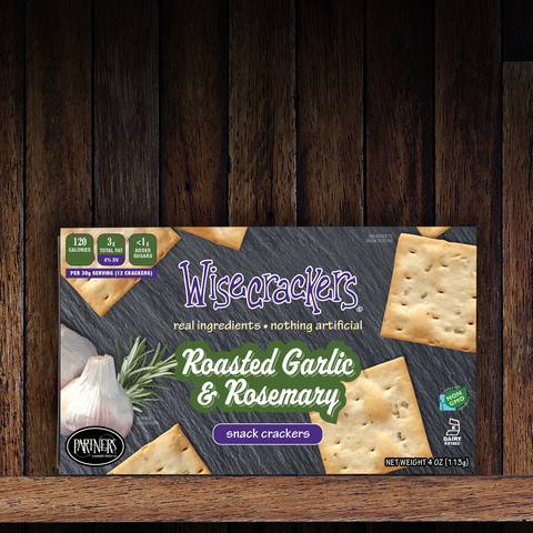 Roasted Garlic & Rosemary Snack Crackers - Partners Crackers