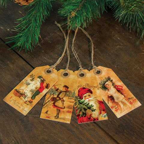 Vintage Joyful Christmas Tags, Set of 4 - The Hearthside Collection