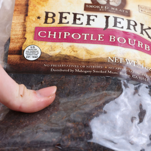 Chipotle Bourbon Beef Jerky, All-Natural, 4oz - Mahogany Smoked Meats