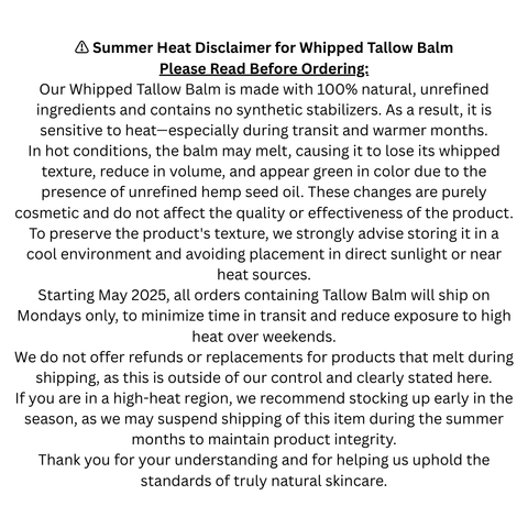 Tallow Balm, 2 oz, Whipped w/Hemp Seed Oil - Roots And Leaves