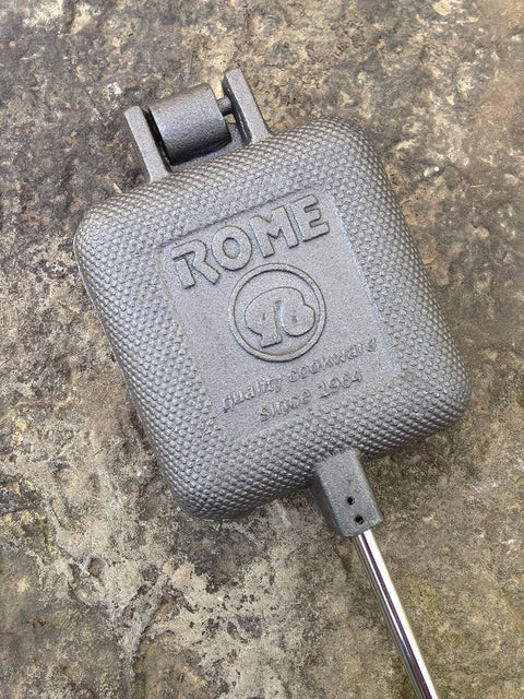 Square Pie Iron, Cast Iron, 28"x4.25"x4.5" - Rome Outdoor Cookware