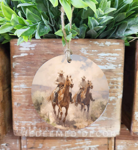 Wood Ornament Cowboys - Redeemed Decor
