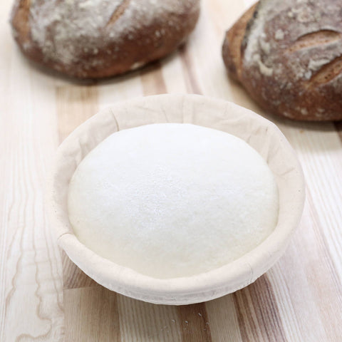 Round Rattan Bread Proofing Basket with Liner, 8.5"x3.5" (inside) - Breadtopia