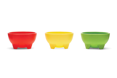 Salsa Bowls, Set of 3: Red, Yellow, Green, 14 oz each - Fox Run Brands